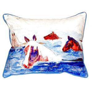 Betsy Drake Chincoteague Ponies Indoor/Outdoor Pillow 11x14